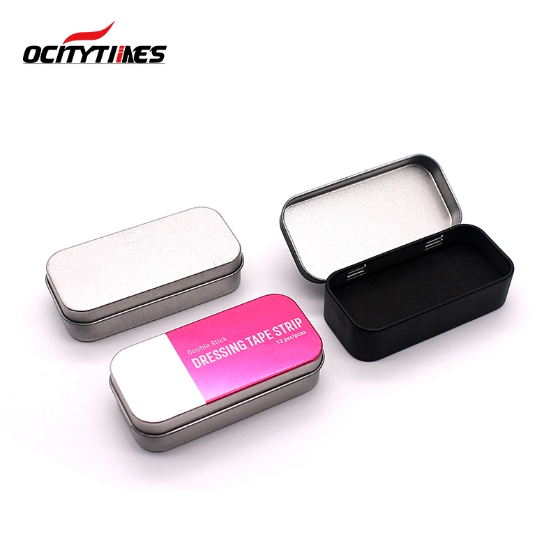 Custom Empty Flat Slide Tin Containers Lip Balm Solid Cologne Cosmetics Candy Metal Tins Box Sliding Lid Tin Case for Sale