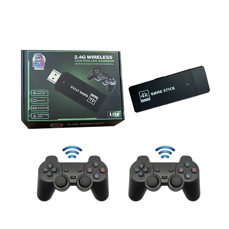 64G M8 4K Game Stick Mini Consola Box Retro TV Video Game Console 2.4G Wireless Gamepad Game Player for PS1/Gba