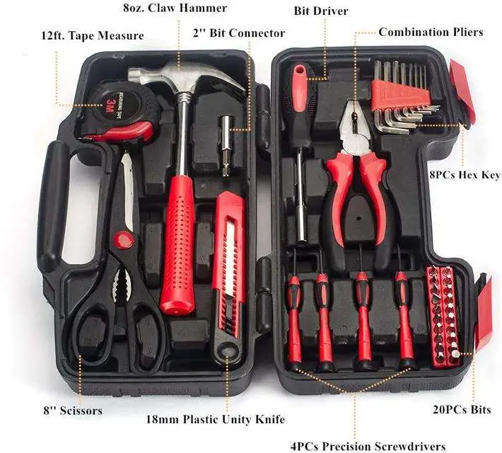 China Herstellung Großhandel/Lieferant Preis Fahrrad Werkzeug Set Reparatur Hand Werkzeug Kit-Box