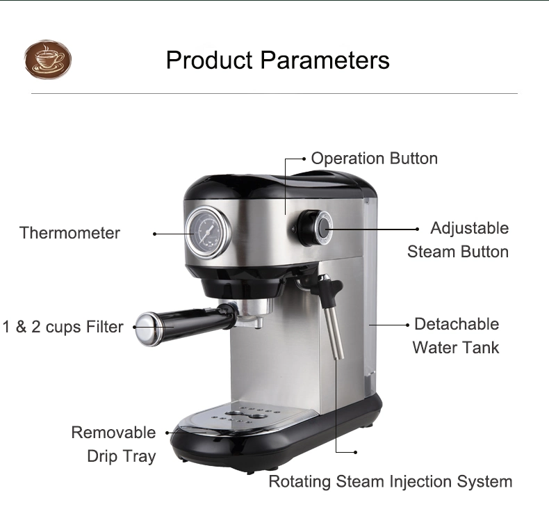 Portable Espresso Machine New Design Kitchen Appliance 2 Cups Coffee Maker