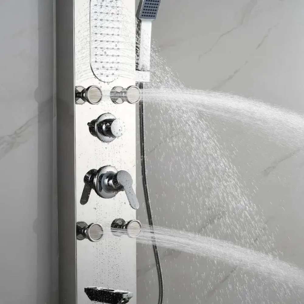 8005 moderno Multifunctional 304 Acero inoxidable Ducha de Panel Baño Columna