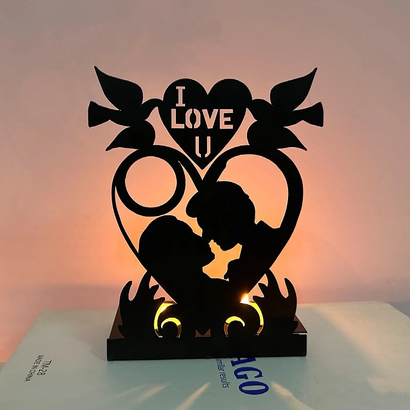 Home Decor Love Metal Candlestick Holder for Wedding Decoration