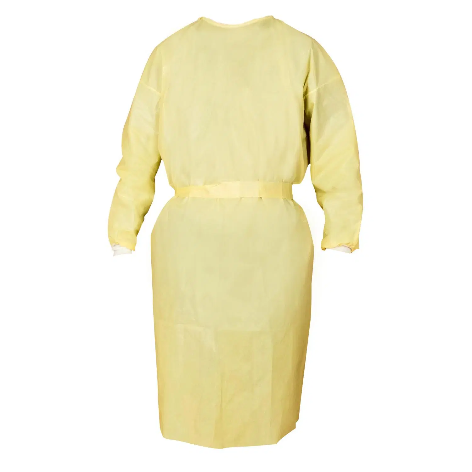 Disposable PP Non-Woven 30 GSM Gown Surgical Yellow Isolation Protective Gown