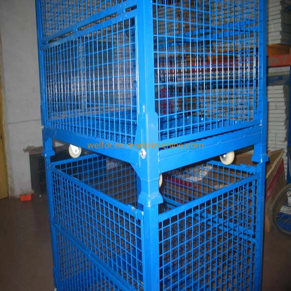 Welded Mesh Cage Mesh Wire Folding Metal Stacking Container Pallet Cages