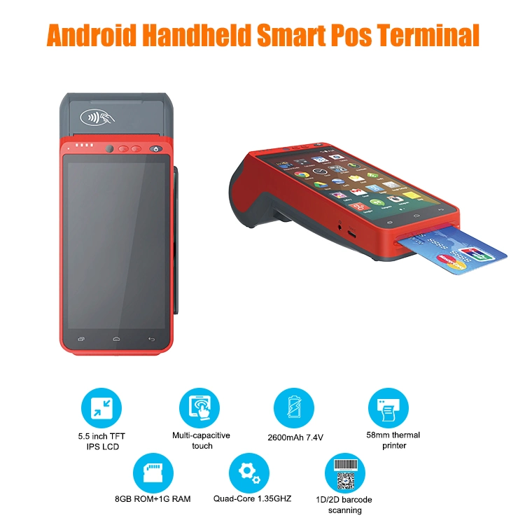Payment Device EMV PCI 5.5 Inch TFT IPS LCD 4G WiFi Android Point of Sale POS System Hcc-Z100