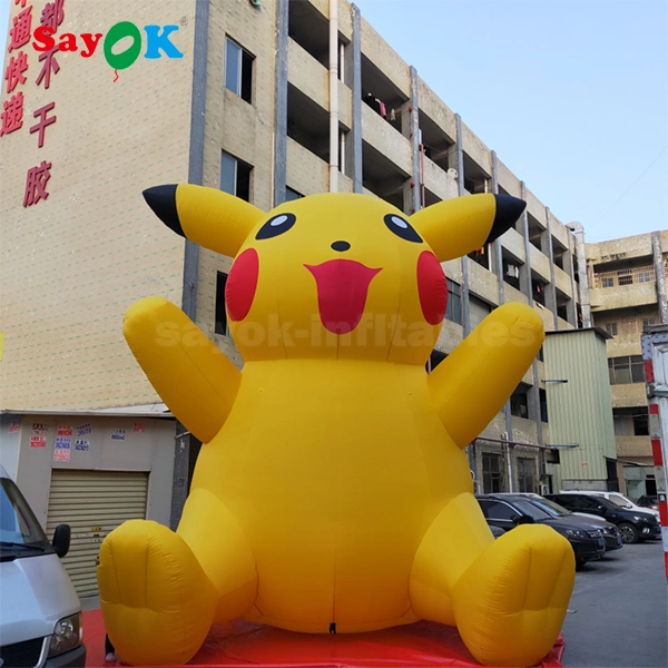 عملاق 10 متر مخصص حرف Cute زورق مطاطي Pikachu نموذج مخصص العملاقة تصميم إعلانات قابلة للنفخ رسوم متحركة طراز الكارتون للحيوان للفعاليات الخارجية