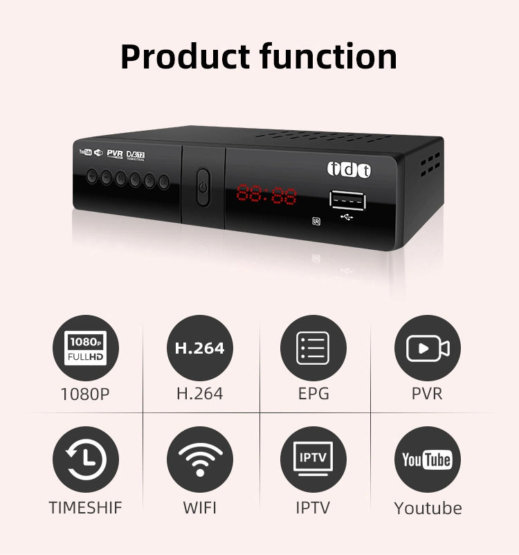 Heißer Verkauf Set-Top-Box DVB T2 terrestrischen Receiver DVB-T2 TDT für Kolumbien Markt MPEG-2/-4