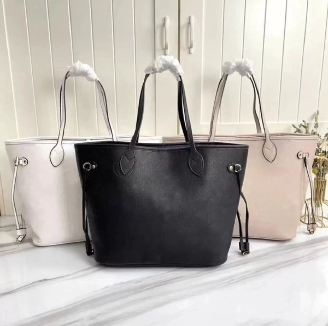 Bolsa de mano para mujer grandes bolsas de diseño de compras Totes hombro de cuero Bolsos Bolsa de mano capacidad práctica Noche de viaje Playa Trabajo completo mm GM