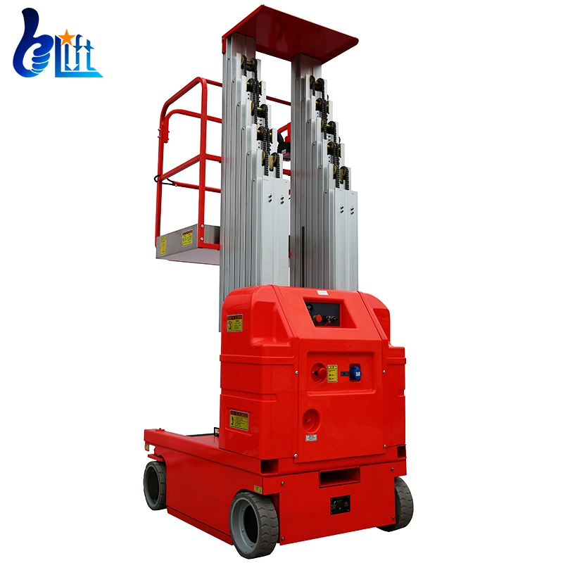 7.5m 9m Height 200kg 150kg Self Propelled Dual Mast Aluminum High Aerial Work Lift Platform