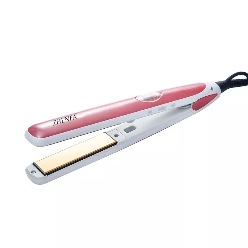 Professionelle heiße Titanplatte LED einstellbar 2 in 1 Haar Haarglätter Lockenstab, Flacheisen