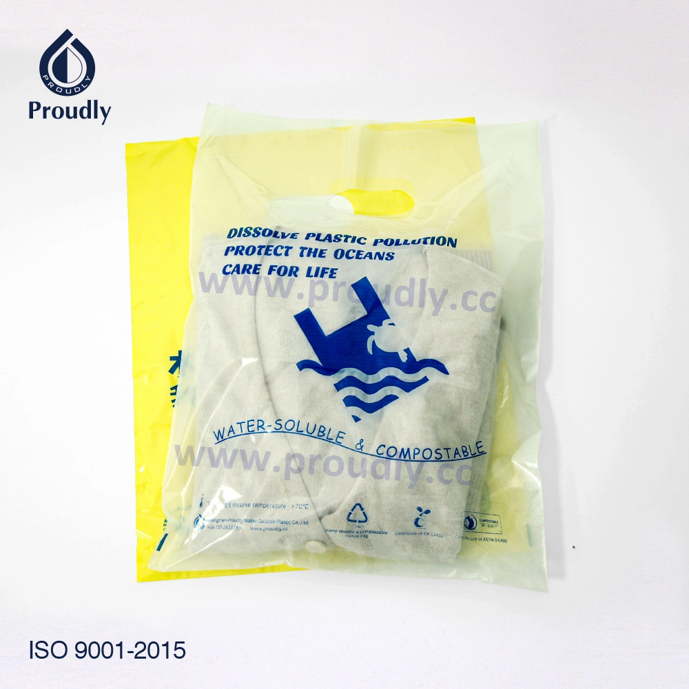 100% Biodegradable Compostable Plastic PVA Water Soluble Shopping Bags