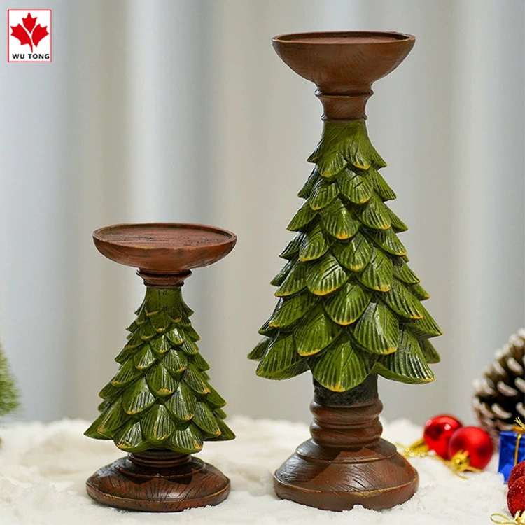 Christmas Tree Resin Candlestick Display Window, Porch, Candle Tabletop Decoration