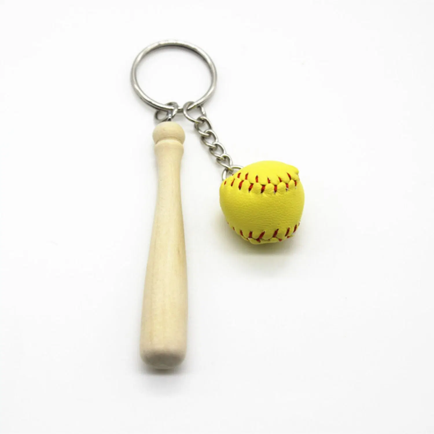 León diseño de fábrica de la cadena de softbol de 2cm Colgante Pendant Wholesale/Supplier bola pequeña vara larga Llavero Accesorios Artesanía de madera personalizados Llavero de béisbol