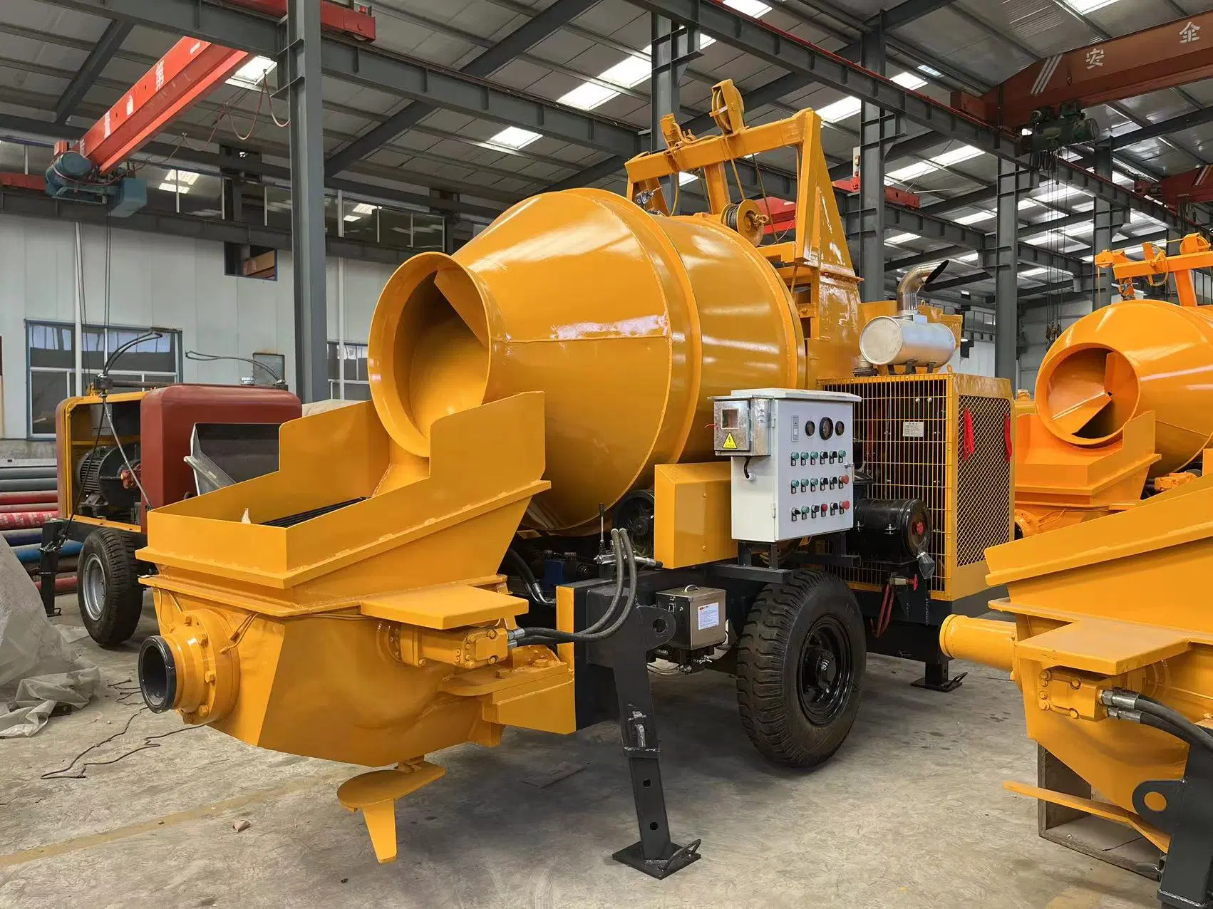 Stationary Concrete Mixer and Pump Machine Concrete Mixer with Pump for Construction Works