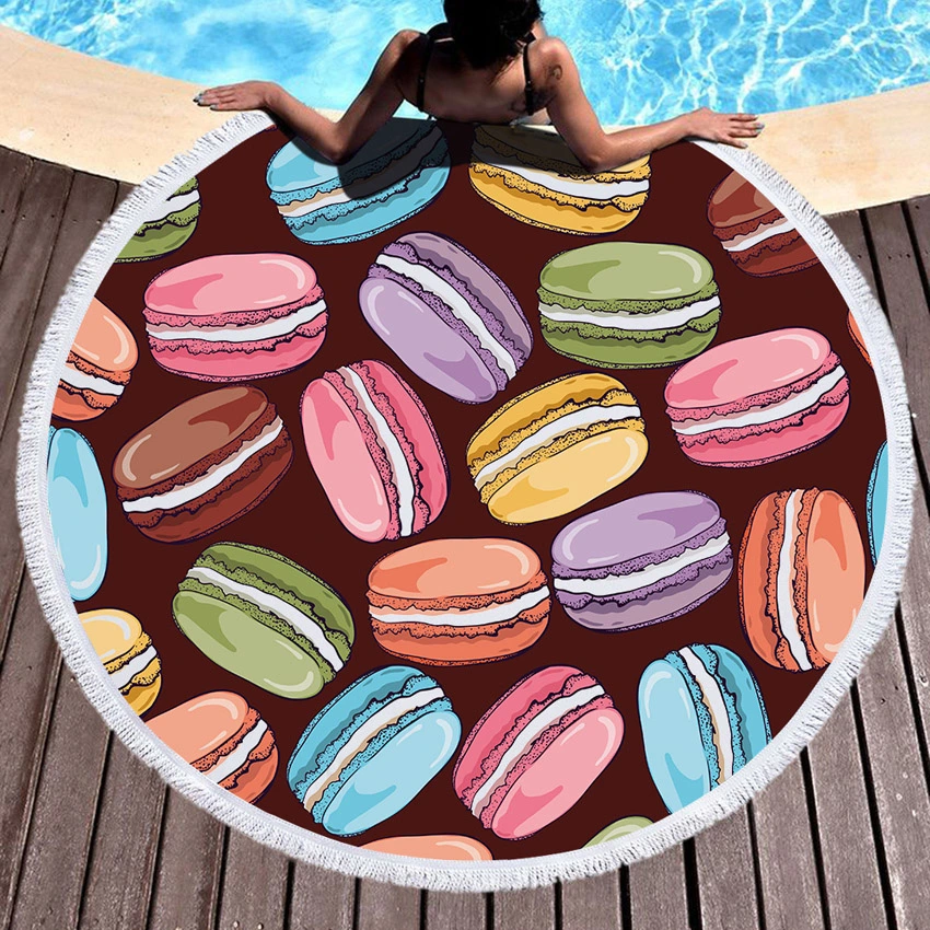 Beste Qualität Runde Big Beach Handtuch Mikrofaser Absorbierenden Round Beach Handtuch für Strand 250gsm