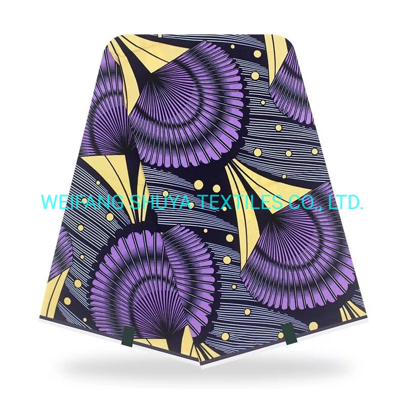 100% Polyester African Printed Wax Cloth Fabric for Fashion Clothing Custom