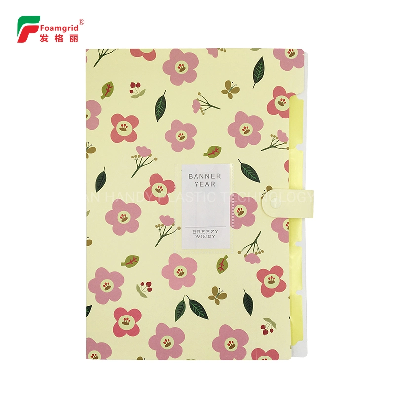 PP A4 6 Dividers Waterproof Colorful Expanding File Folder for School Office