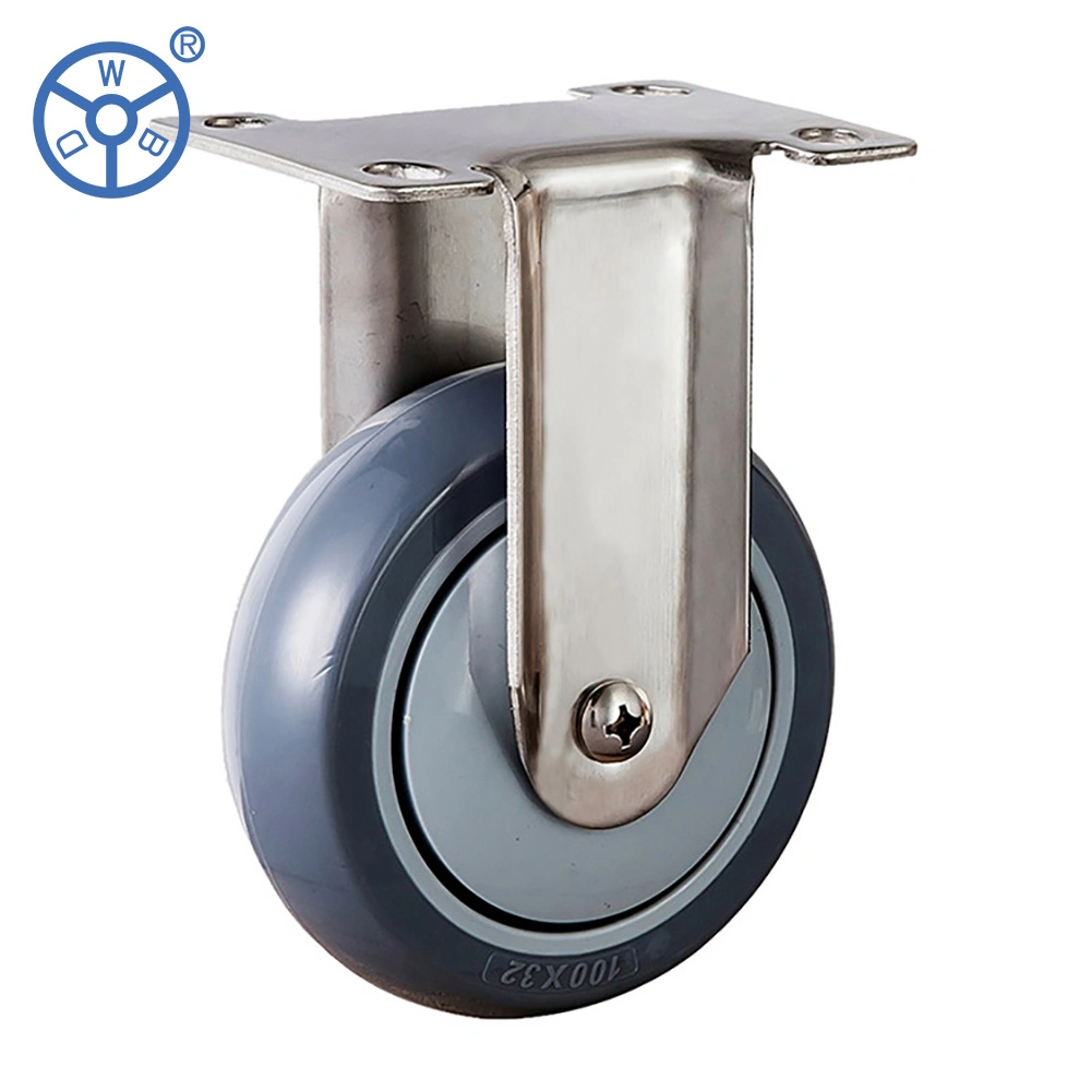 Wbd Industrial Ball Bearing Swivel 3 4 5 Inch Stainless Steel Medium Duty Caster Gray PU Wheels