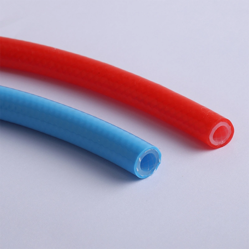 Mangueira de ar entrançada flexível em azul vermelho borracha de silicone entrançado Tubo de vácuo
