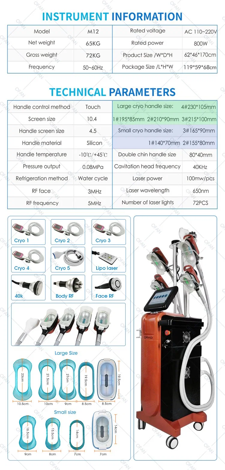 OFan High Quality Cry Cooling Cavitation Cooling Cooling Cooling Cooling Cooling Cooling Cool تجميد الدهون تجميد المعدات التجميد cyolpolse