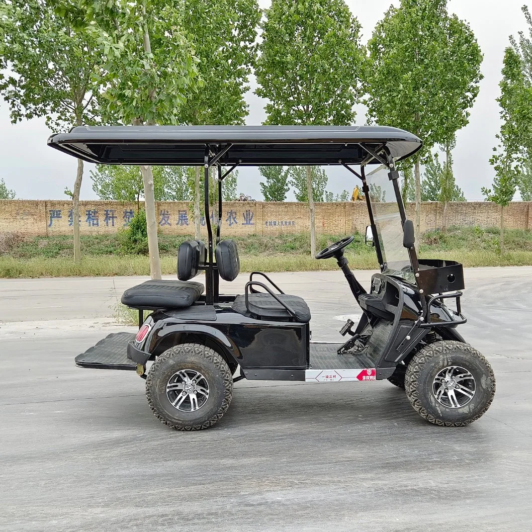 Carrito de Golf Negro eléctrico de 4 asientos para Servicio de habitación de Hotel