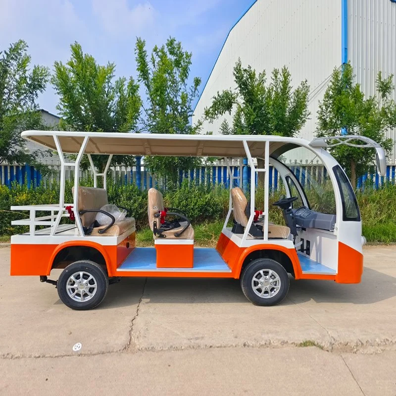 Veículo elétrico utilitário para 8 pessoas com aprovação CE Classic Car Cor laranja