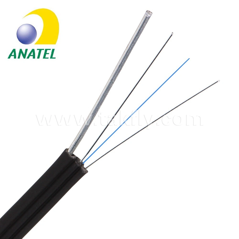 Exterior/Interior Cable de fibra óptica FTTH/Drop por cable/Cable plano con fuerza Estados