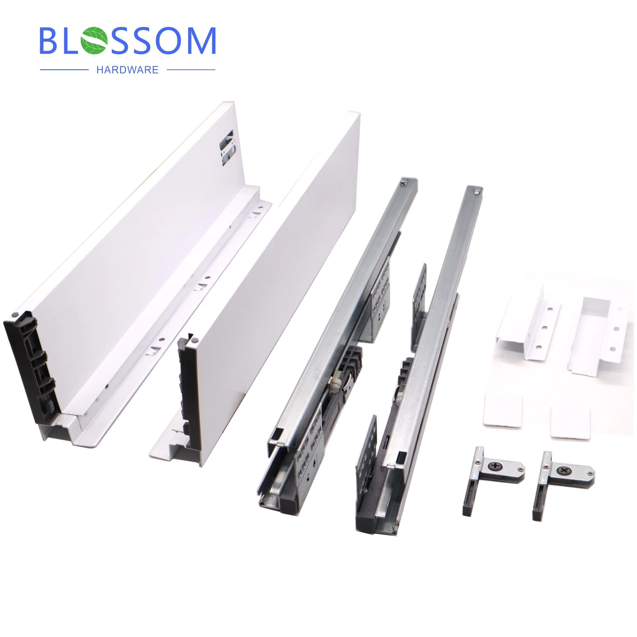 Concealed Drawer Slide Channels Double Wall Soft Closing Metal Tandem Box for Drawer Accessories Kitchen