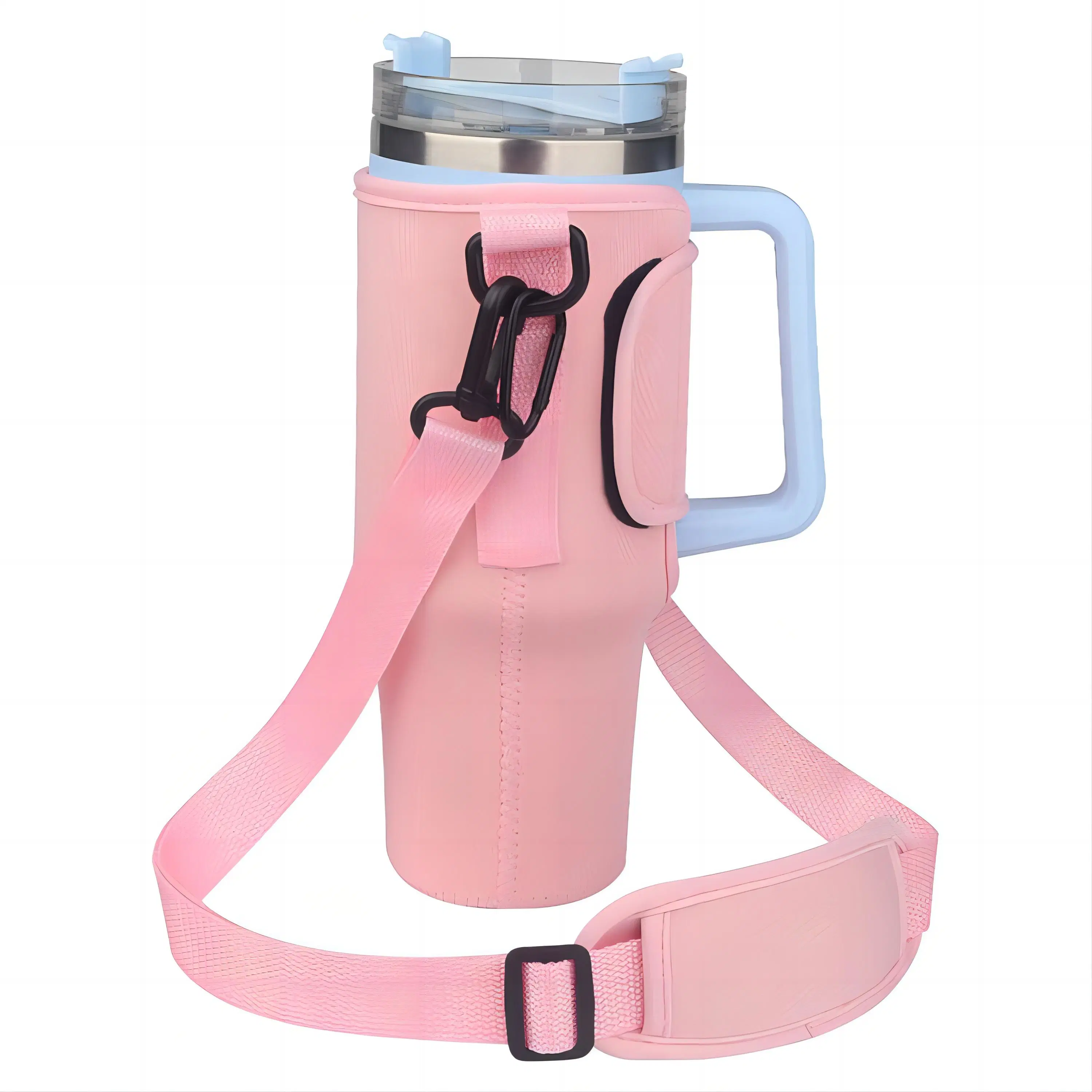 40oz Neoprene Stanley Tumbler Cup Pouch Holder Insulated Sports Fitness Water Bottle Sleeve Carrier Bag with Shoulder
