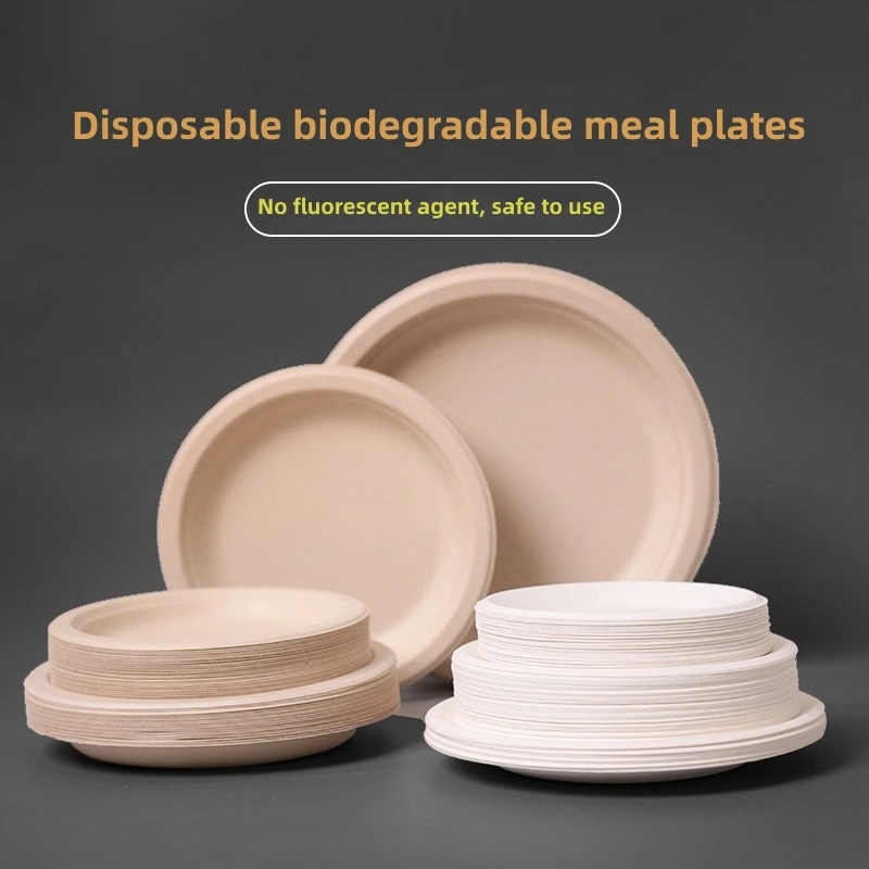 Amazon Degradation Tableware Hot Sale Waterproof and Oil-Proof and Degradable Meal Plates