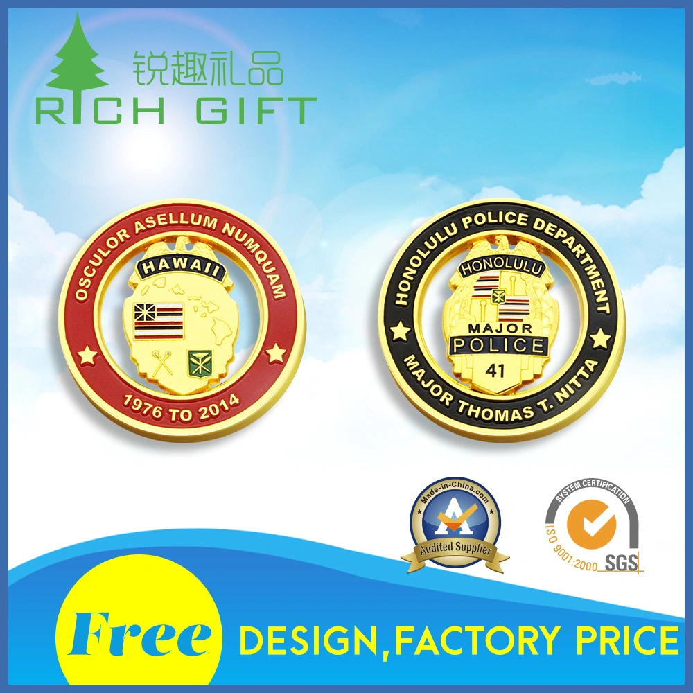 Custom Soft Enamel Quality 3D Challenge Coin for Company