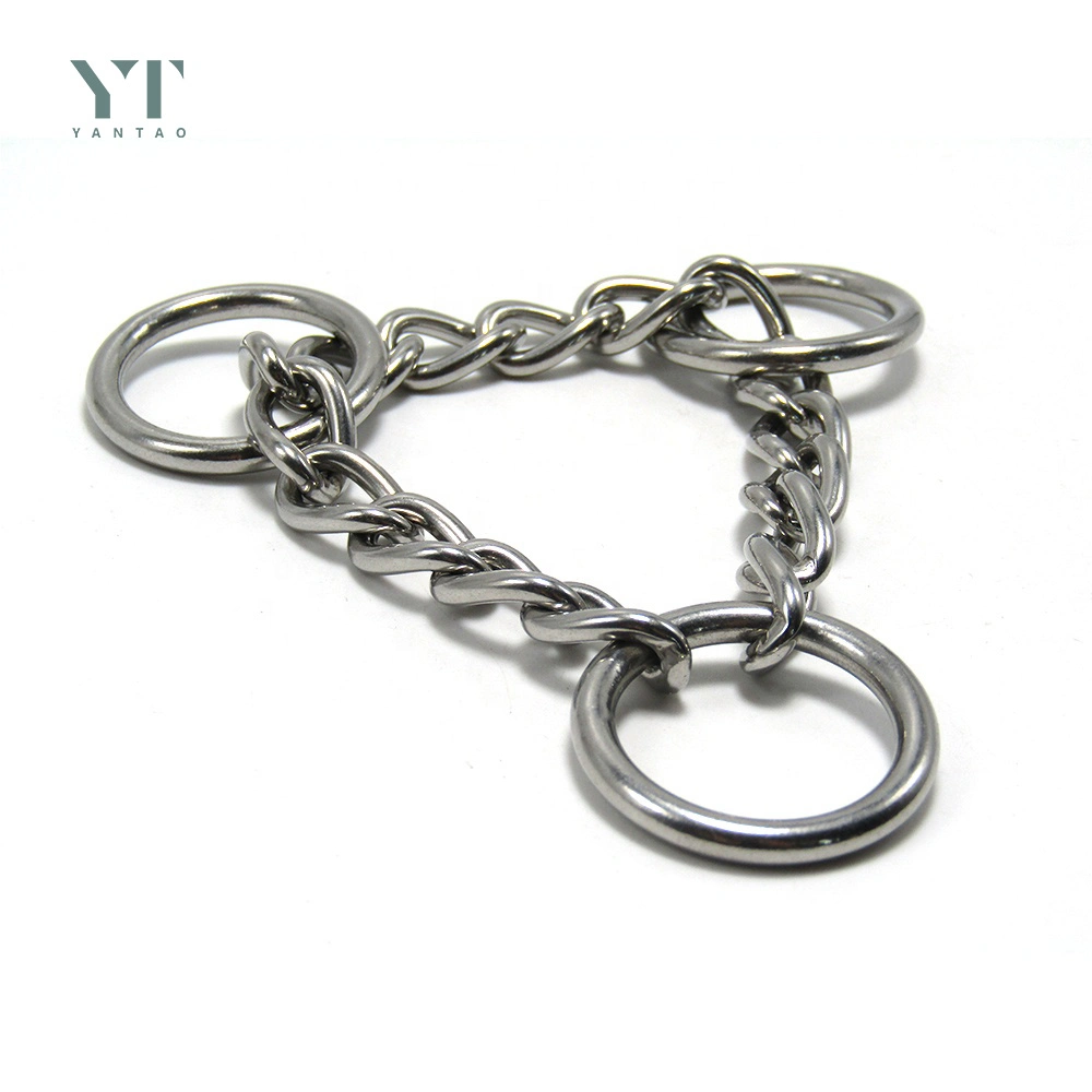 Custom High quality/High cost performance  Strong Metal Stainless Steel Iron Triangle Chain with O Ring and D Buckle Chain Martingale Dog Collar