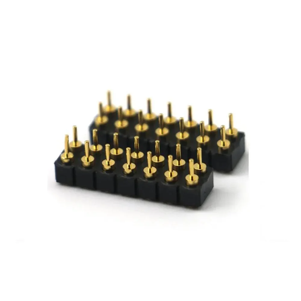 Optional Pitch Gold Plated Brass Connectors Side Entry SMT Spring Load Pogo Pin