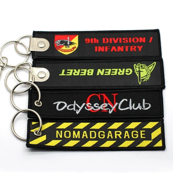 Custom Your Logo Flight Embroidered Key Chain Personalized Text Embroidery Motorcycle Car Biker Airplane