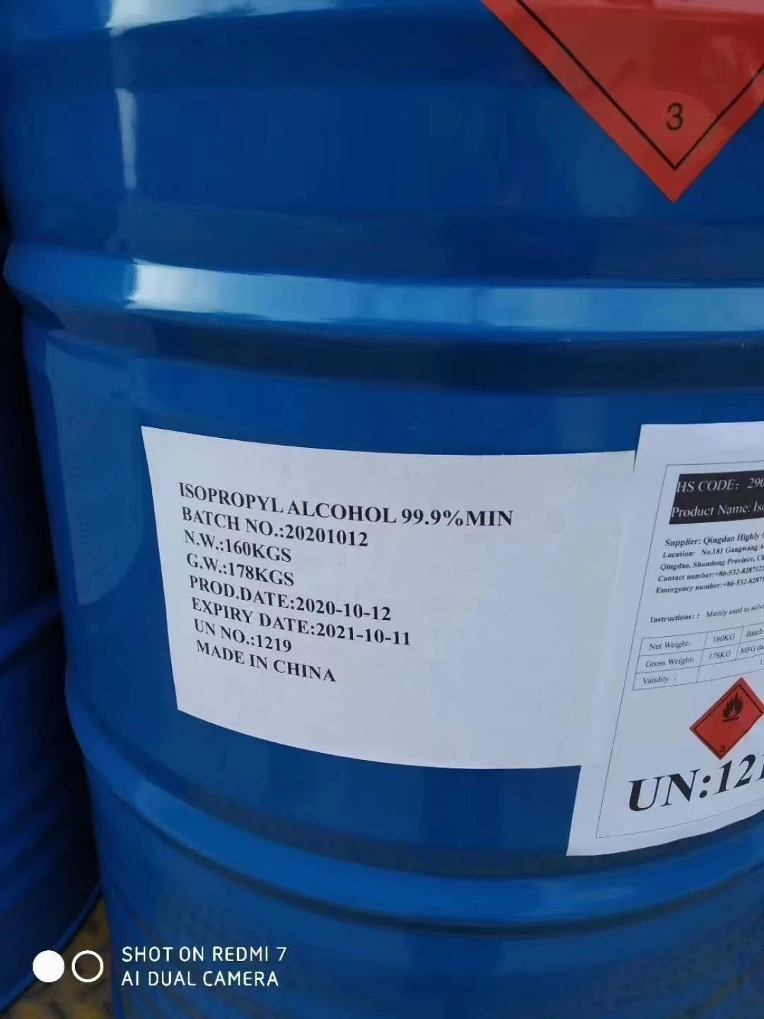 Álcool isopropílico 99,95%/Isopropanol/Ipa Álcool Isopropílico 99,9% de álcool isopropílico