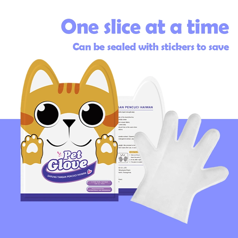 Customizing Single/Six Pieces Pet Cleaning Glove Wipes, Your Pet Need Your Care, Good Look and Good Smell