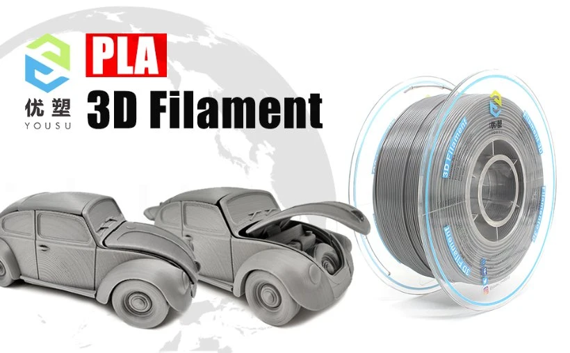 La alta calidad y la dureza de la impresora 3D El Pla de filamentos que normalmente se utiliza seguro y duradero fácil de imprimir el material de impresión 3D Plata 1,75mm 2,85mm PLA 1kg.