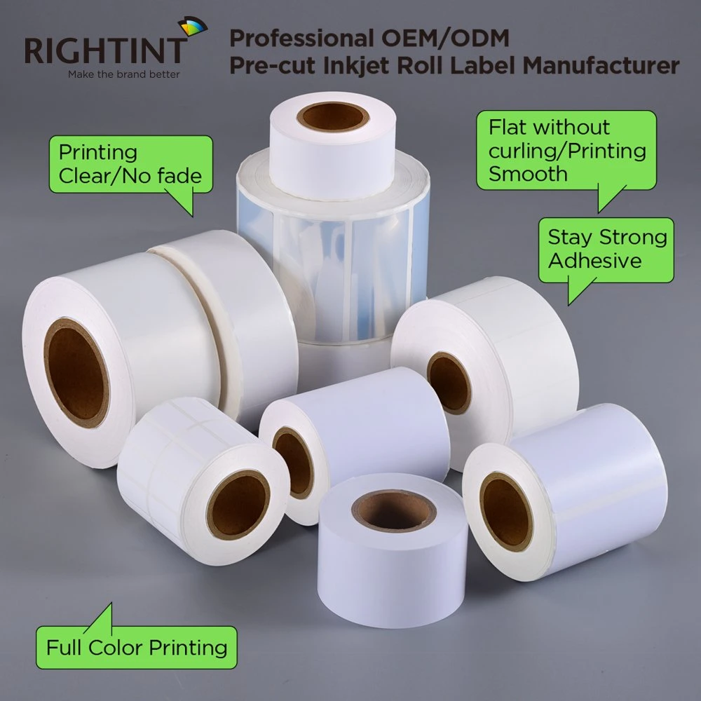 Matte White Rightint Label Material for Printer Adhesive Inkjet PP