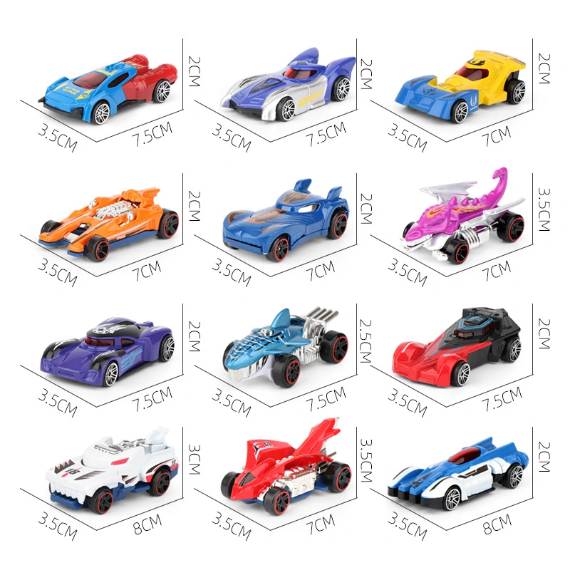 1: 64 Alloy Race Moedel Car Toy Kids Sliding Mini Diecast Racing Toys with 12 PCS 12 Styles Die Cast Car