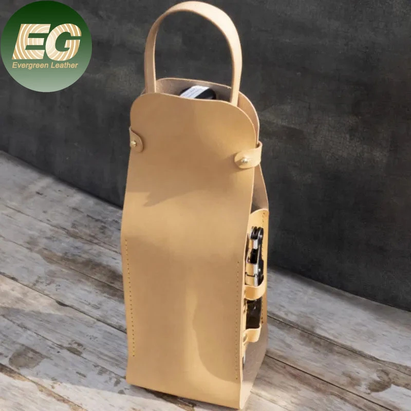 Ea275 Bottle Carry Case Custom with Logo Luxury Traveling Reusable Tote Carrier for Gift Leather Wine Bag