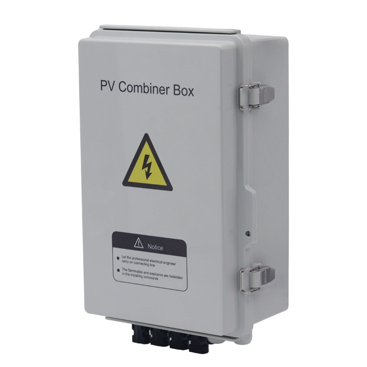 Solar Combiner Box, PV Combiner Box 4 String with 10A Circuit Breakers & Lightning Arreste for Solar Panels, IP 65 Waterproof