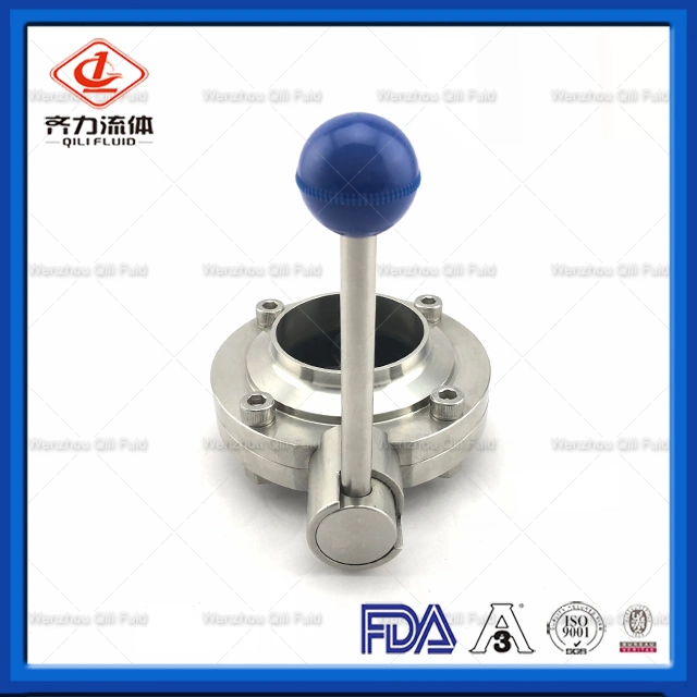 Sanitary Butterfly Valve Weld End with Plastic Multi-Position Handle