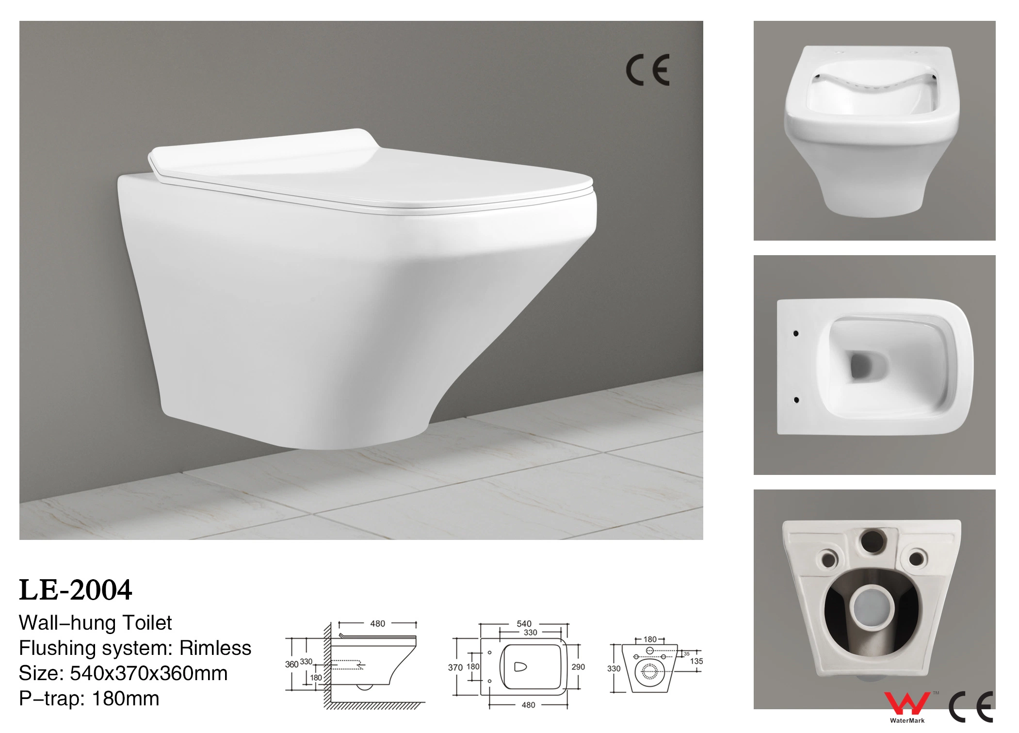 Amazon Hot Sale Wall Hung Toilet Color Australian Standard Le-2004