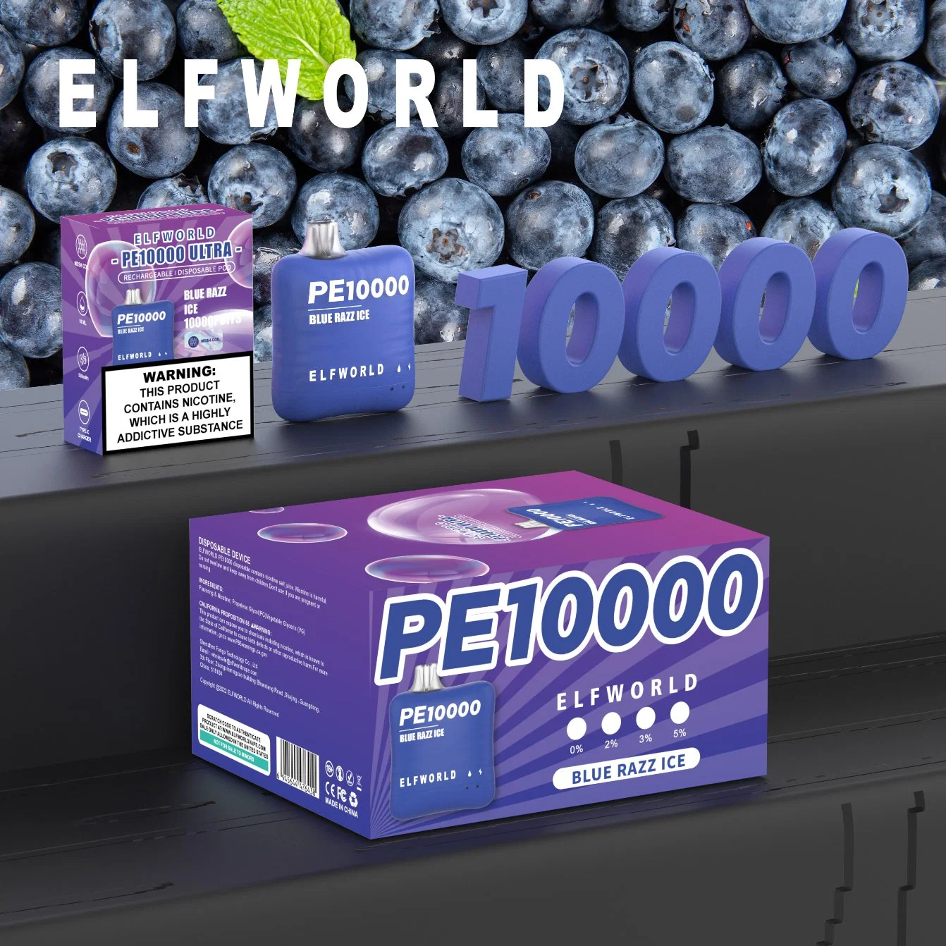 PE 10000 Puff Sweet Fruit Flavor Elektronische Zigarette Einweg I Vape Elfworld Großhandel/Lieferant Fabrik Hookah Saft Rauch OEM / ODM Vape