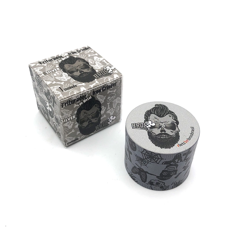 Bros 40mm 4layer Smoking Accessories Grey Graffiti Metal Grinders with Individual Package