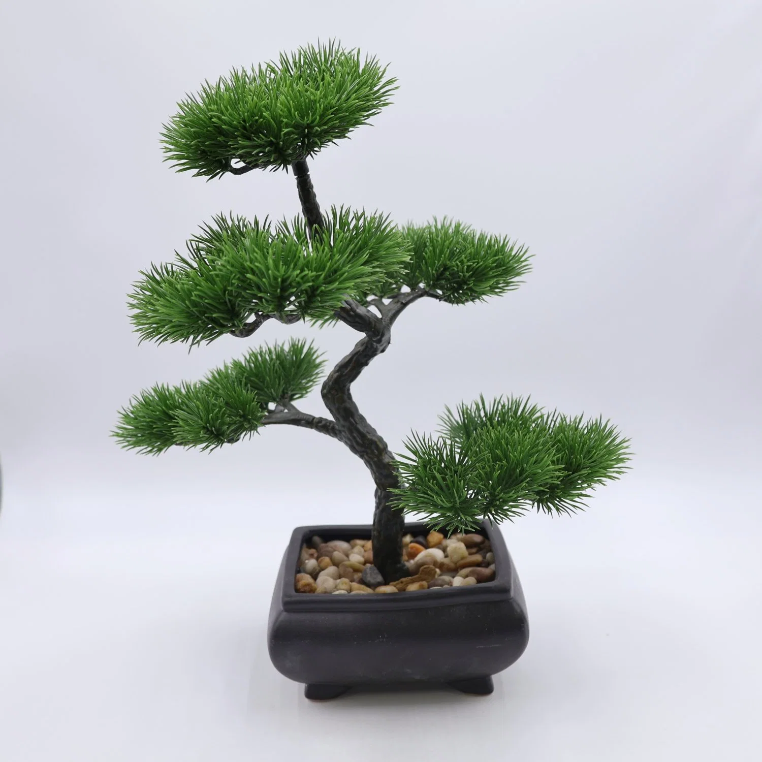 Export Hochwertige künstliche Blume Bonsai 18cm Kiefer Baum Künstliche Topfpflanze