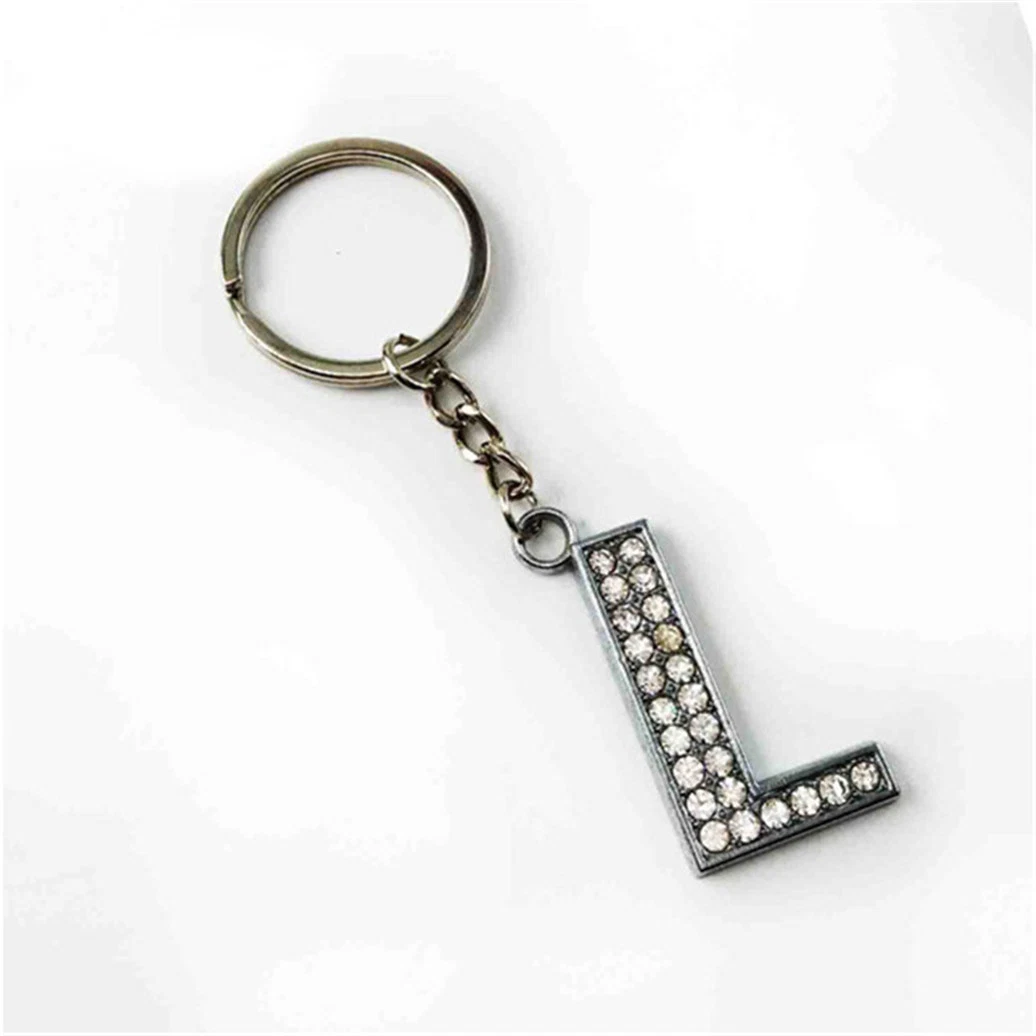 Fashion Crystal Rhinestones Alphabet Keyring Initial Letter Key Ring Chain Key Chain Letter K Keychain Bag Pendant Jewelry