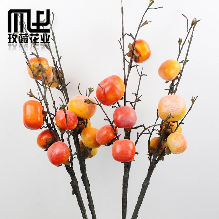 Hot Selling Decoration 5 Heads Pomegranate Branch for Home Decor Artificial Fruit Ornament