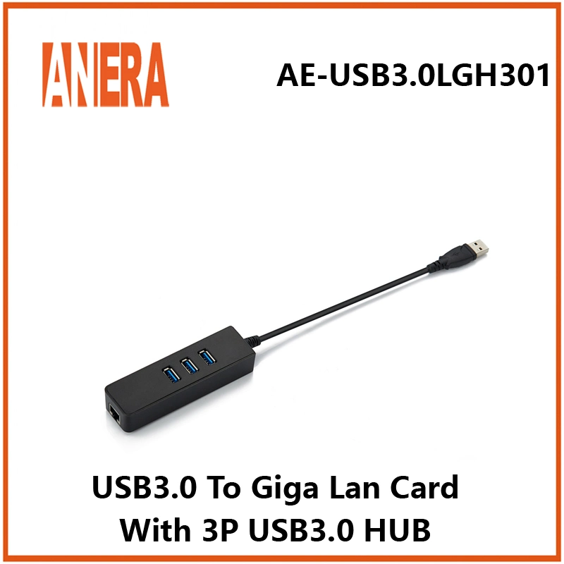 USB3.0 إلى مهايئ إيثرنت بطاقة شبكة LAN بسرعة 45 جيجابت من طراز RJ45 مع موزع USB3.0 ثلاثي المنافذ