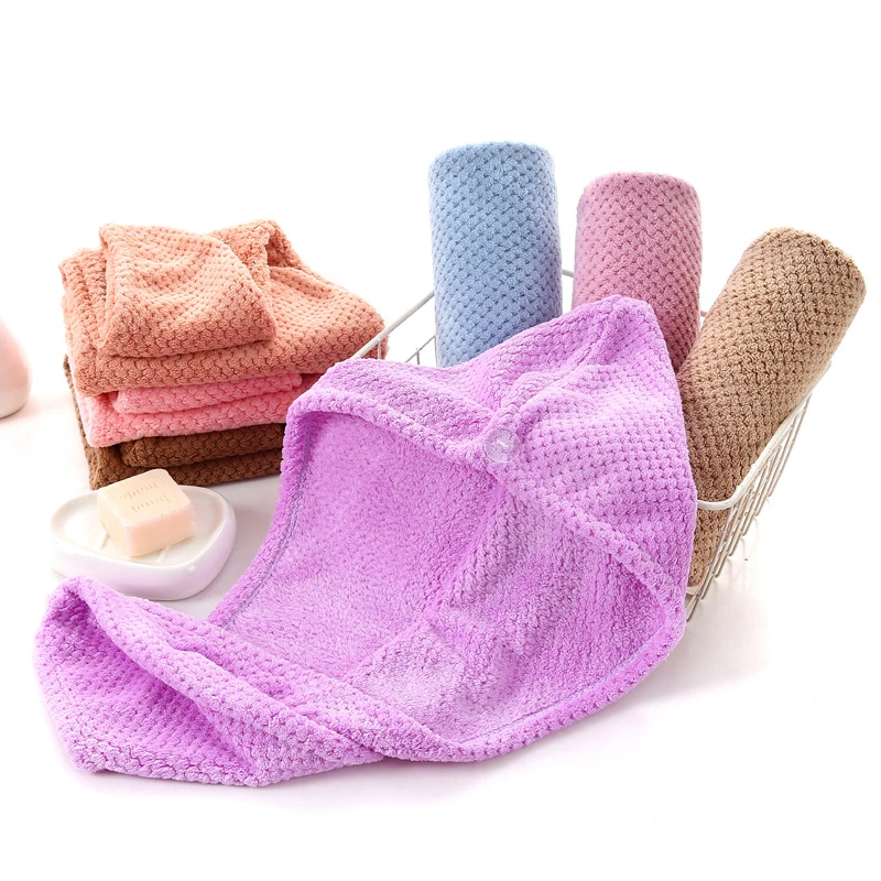 Haartuch Mikrofaser Schnell Magie Trocknen Wrap Turban Bad Dusche Kopftuch mit Knöpfen